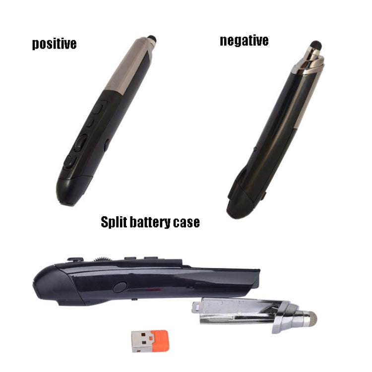 PR-08 1600DPI 6 Keys 2.4G Wireless Electronic Whiteboard Pen Multi-Function Pen Mouse PPT Flip Pe...