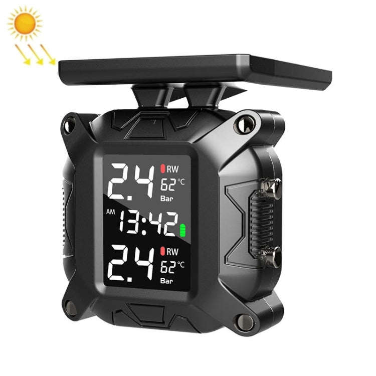 M9 Motorcycle Tire Pressure Monitor Solar Wireless External High-Precision Monitoring Waterproof ...