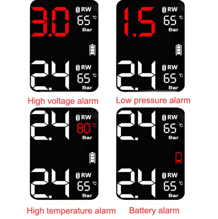 M9 Motorcycle Tire Pressure Monitor Solar Wireless External High-Precision Monitoring Waterproof ...