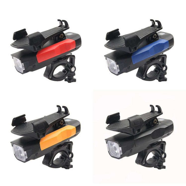 500LM Bicycle Light Mobile Phone Holder Multi-Function Riding Front Light With Horn 4000 mAh (Bla...