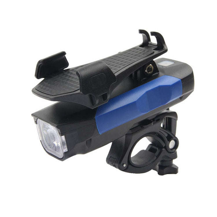 500LM Bicycle Light Mobile Phone Holder Multi-Function Riding Front Light With Horn 2400 mAh (Bla...