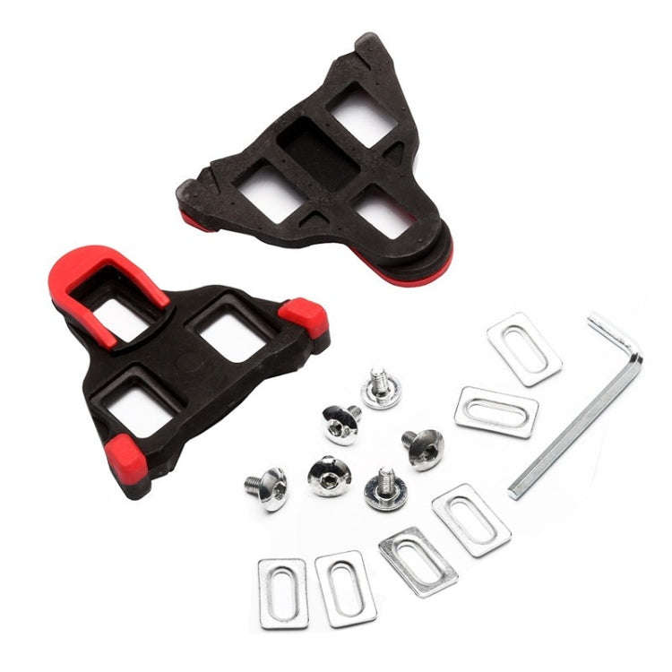 1 Pair Bicycle Splint Set 6 Degrees Road Lock Plate Special For Road Bike Shoes(Red)