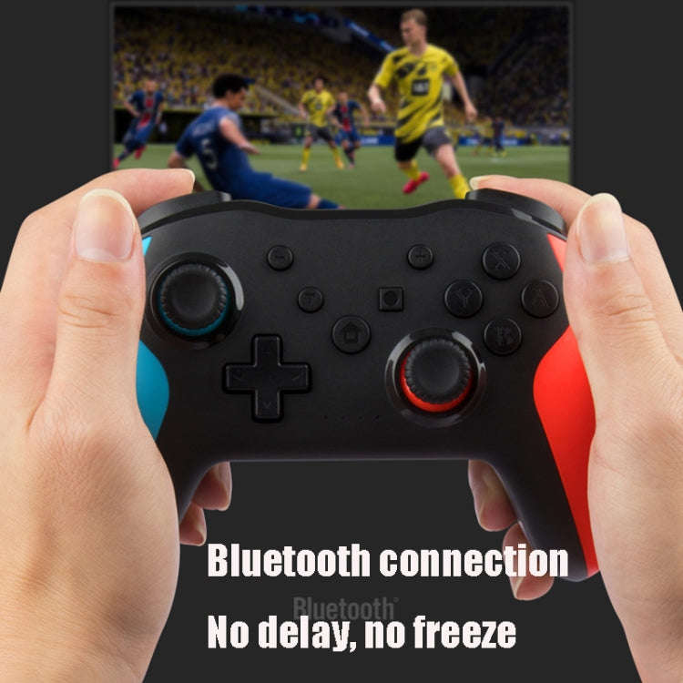 NS009 6-Axis Vibration Burst Wireless Bluetooth Gamepad For Switch Pro(Black Blue Red)