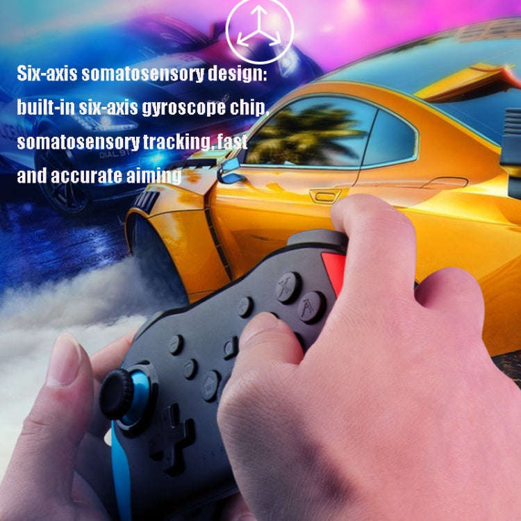 NS009 6-Axis Vibration Burst Wireless Bluetooth Gamepad For Switch Pro(Black Green Purple)