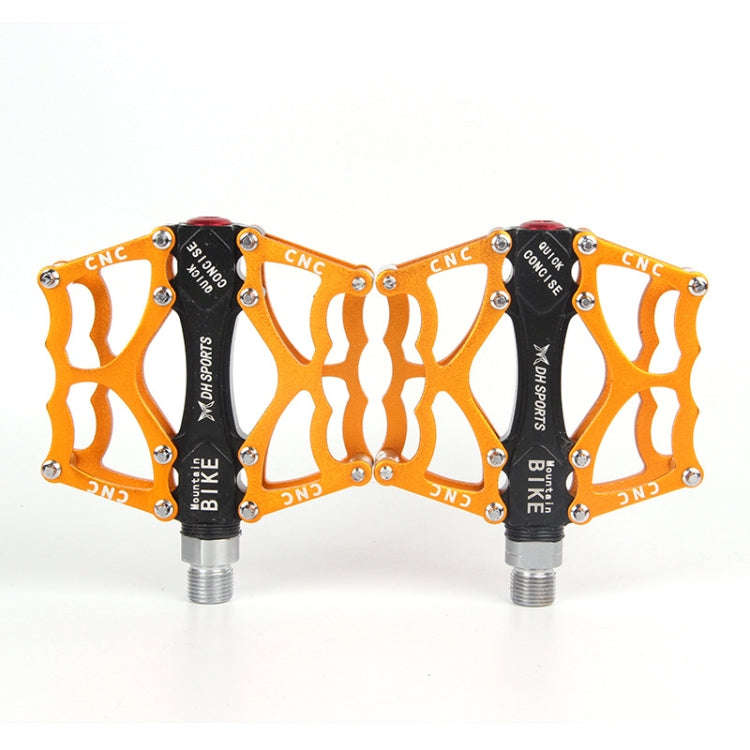 Bicycle Pedal Mountain Bike Aluminum Alloy Palin Pedal Non-Slip Bearing Pedal(901 Yellow)
