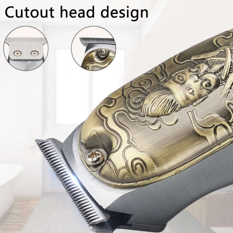 Vintage Bronze Engraving Gentleman Head Metal Body Clipper(JM-1015)