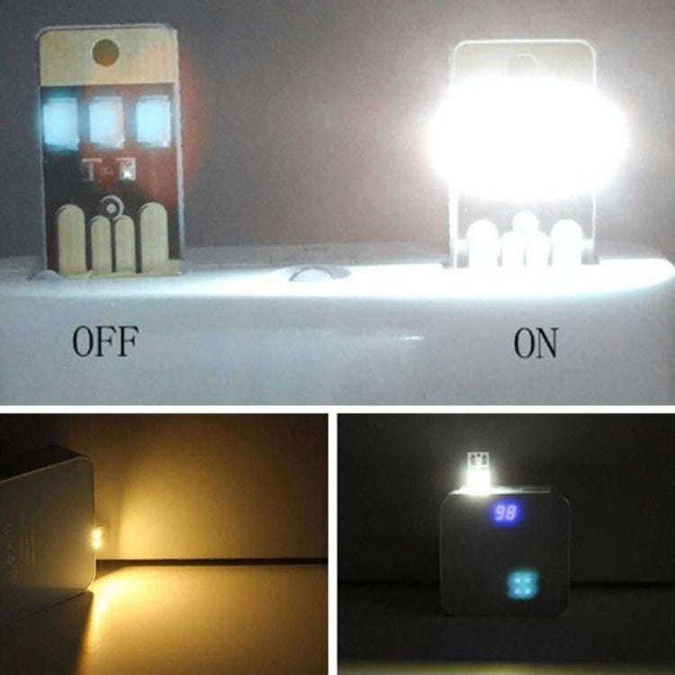 10 PCS Mini Pocket Card USB Power Keychain LED Night Light(White)