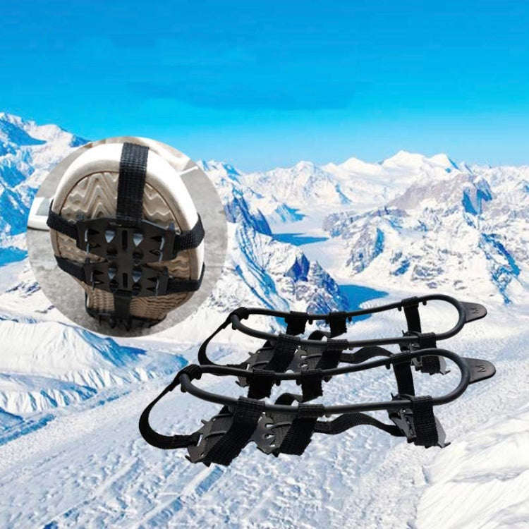 Outdoor 24-Tooth Reinforced Crampons Non-Slip Shoe Covers Snow Claws Winter Hiking Shoes Spikes C...