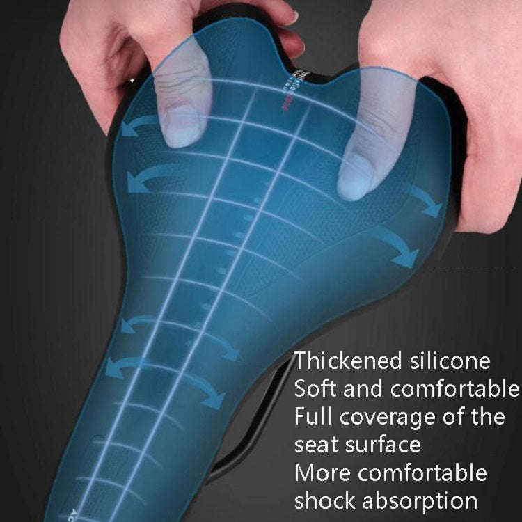 Silicone Bicycle Seat GEL Mountain Bike Saddle Bicycle Seat Saddle(Black Blue)