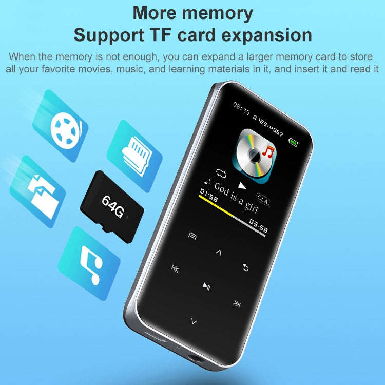 M22 Portable Bluetooth Touch Screen MP3 Player Recorder E-Book, Memory Capacity: 8GB(Black)