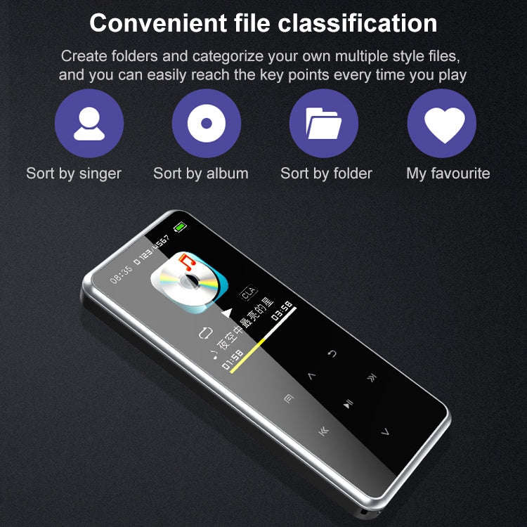 M22 Portable Bluetooth Touch Screen MP3 Player Recorder E-Book, Memory Capacity: 16GB(Black)