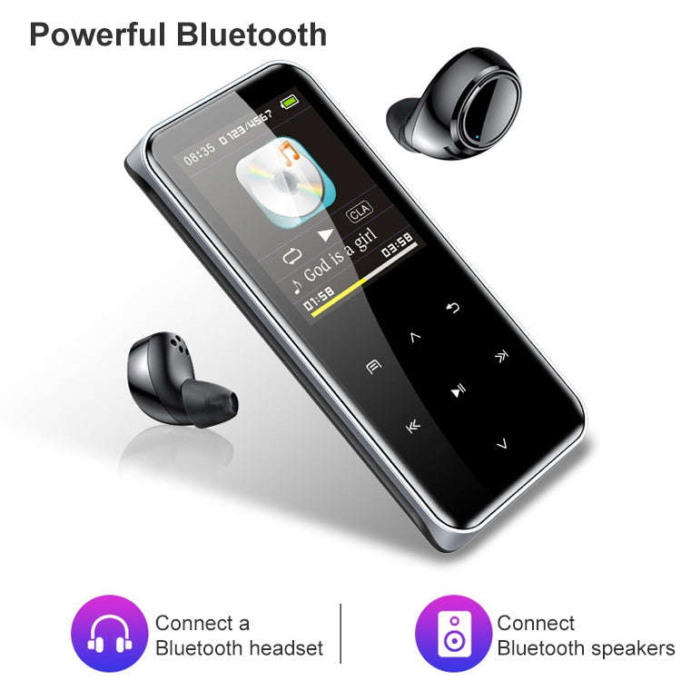 M22 Portable Bluetooth Touch Screen MP3 Player Recorder E-Book, Memory Capacity: 16GB(Black)