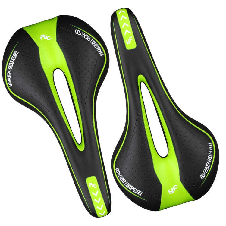 YAFEE YF-1018 Mountain Bike Saddle Bicycle Riding Saddle Bicycle Saddle(Black Green)