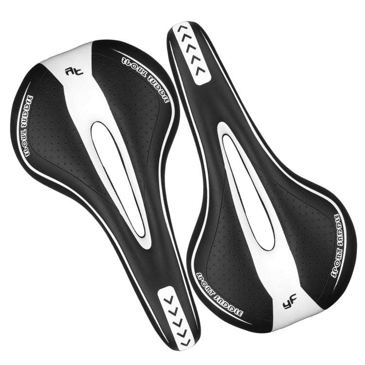 YAFEE YF-1018 Mountain Bike Saddle Bicycle Riding Saddle Bicycle Saddle(Black White)