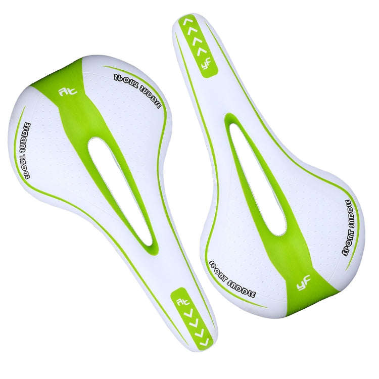 YAFEE YF-1018 Mountain Bike Saddle Bicycle Riding Saddle Bicycle Saddle(White Green)