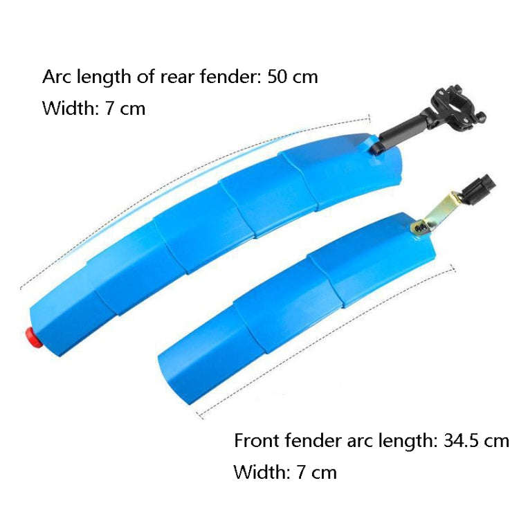 Bicycle Telescopic Folding Mudguard  27.5 Inch Extended Water Retaining LED Taillight(Red)