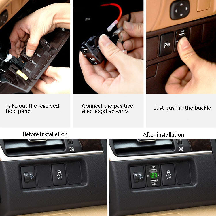 Car Charger Original Hole Non-Destructive Modification Of Dual Usb Car Charger With Line Suitable...