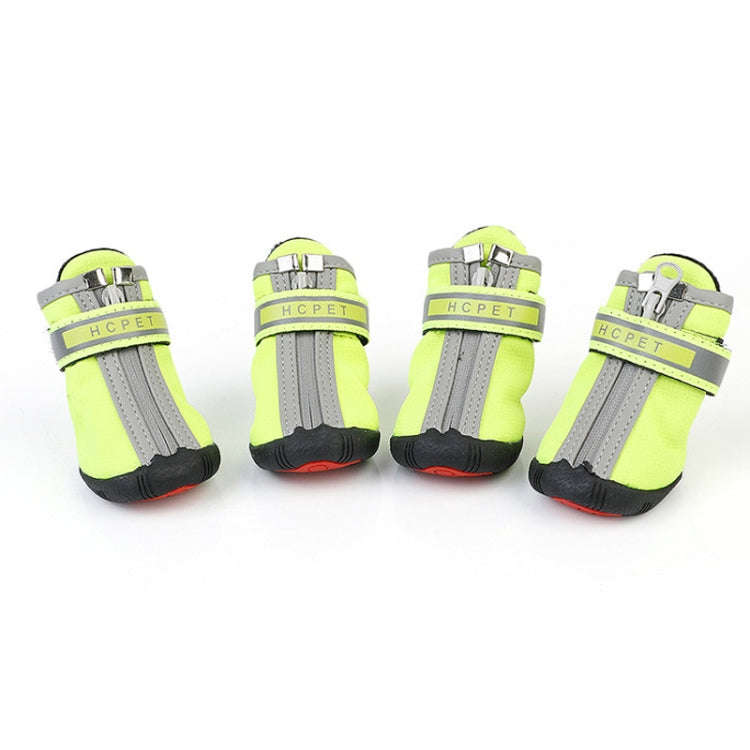 HCPET A1703 Pet Non-Slip Wear-Resistant Shoes Puppy Feet Cover, Size: Number 5(Waterproof Green)