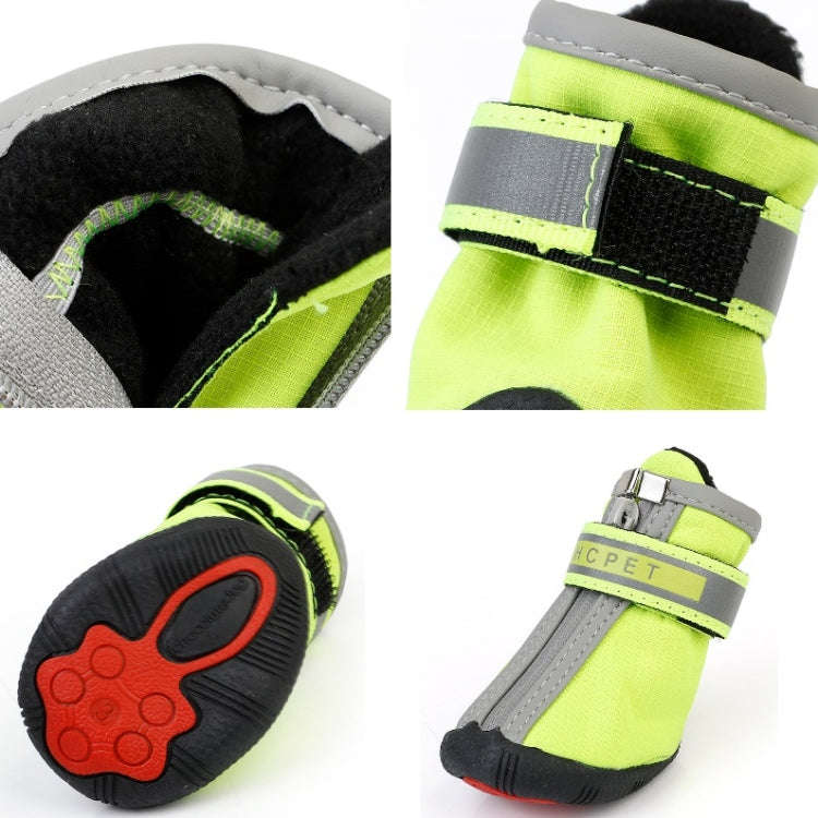 HCPET A1703 Pet Non-Slip Wear-Resistant Shoes Puppy Feet Cover, Size: Number 5(Waterproof Red)