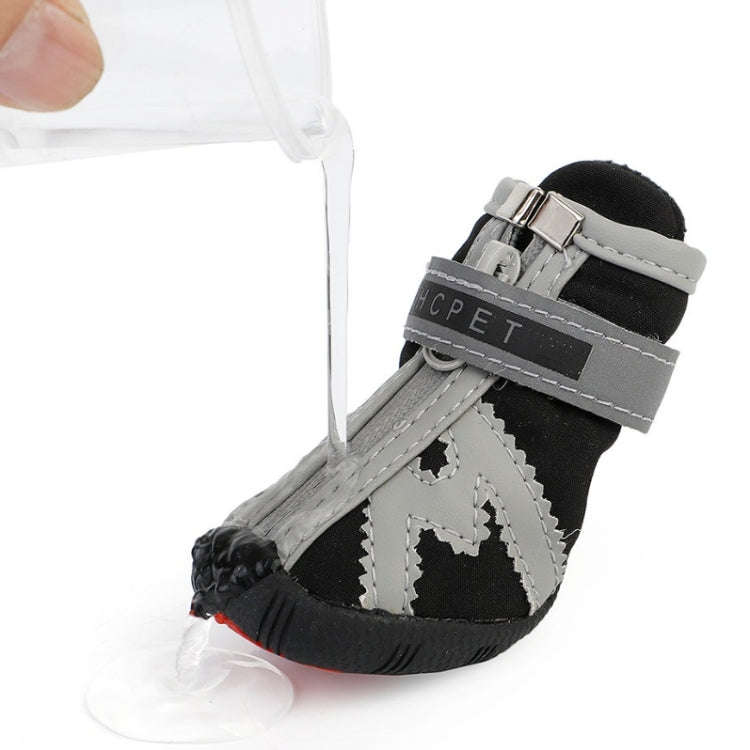 HCPET A1703 Pet Non-Slip Wear-Resistant Shoes Puppy Feet Cover, Size: Number 5(Waterproof Red)