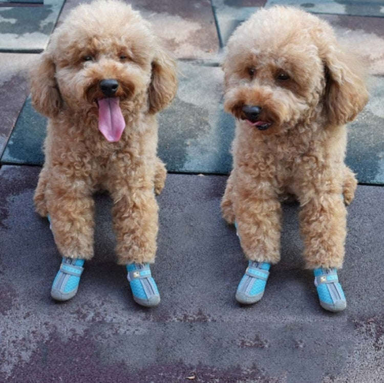 HCPET A1703 Pet Non-Slip Wear-Resistant Shoes Puppy Feet Cover, Size: Number 5(Waterproof Red)