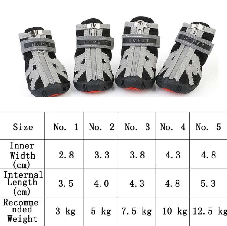 HCPET A1703 Pet Non-Slip Wear-Resistant Shoes Puppy Feet Cover, Size: Number 5(Waterproof Red)