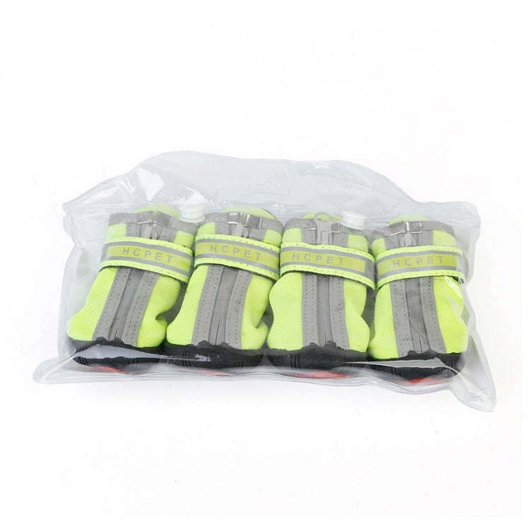 HCPET A1703 Pet Non-Slip Wear-Resistant Shoes Puppy Feet Cover, Size: Number 5(Waterproof Green)
