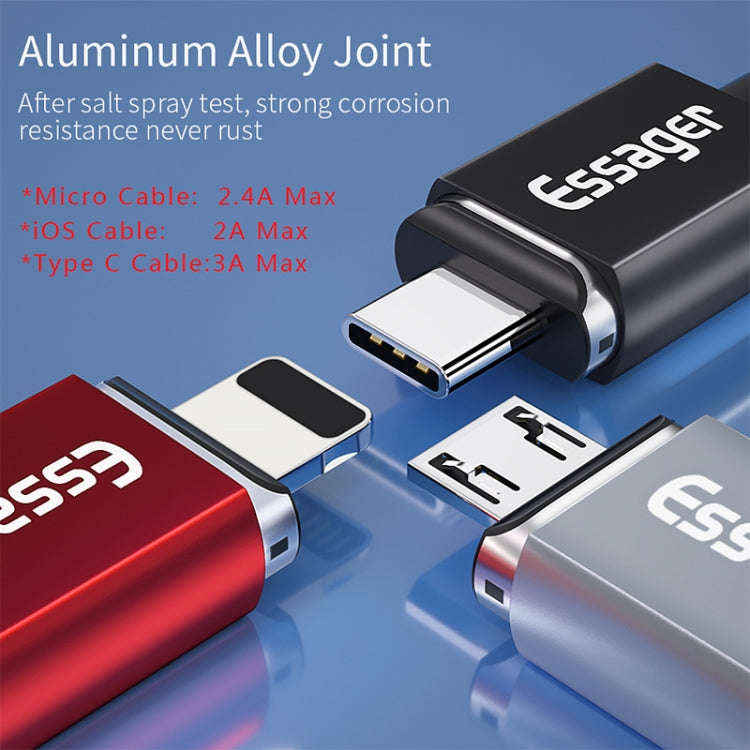 2 PCS ESSAGER Smartphone Fast Charging and Data Transmission Magnetic Cable with Micro USB Magnet...