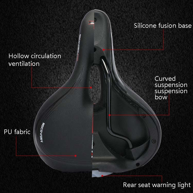 YAFEE Taillight Bicycle Seat Mountain Bike Saddle With Light Seat(Red)