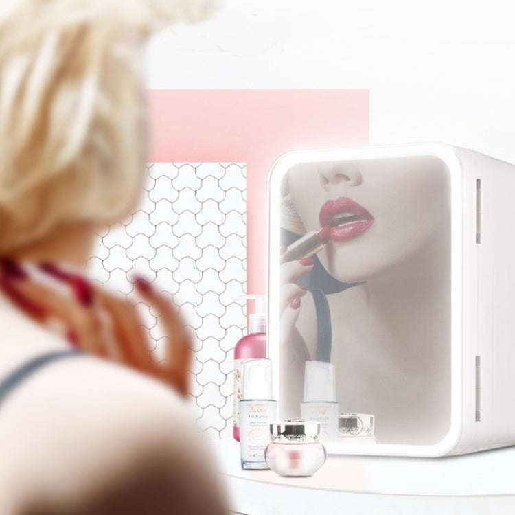PD-8 8L Mirror Cosmetics Storage Car Home Small Refrigerator Fruit Drink Refrigerator(UK Plug)