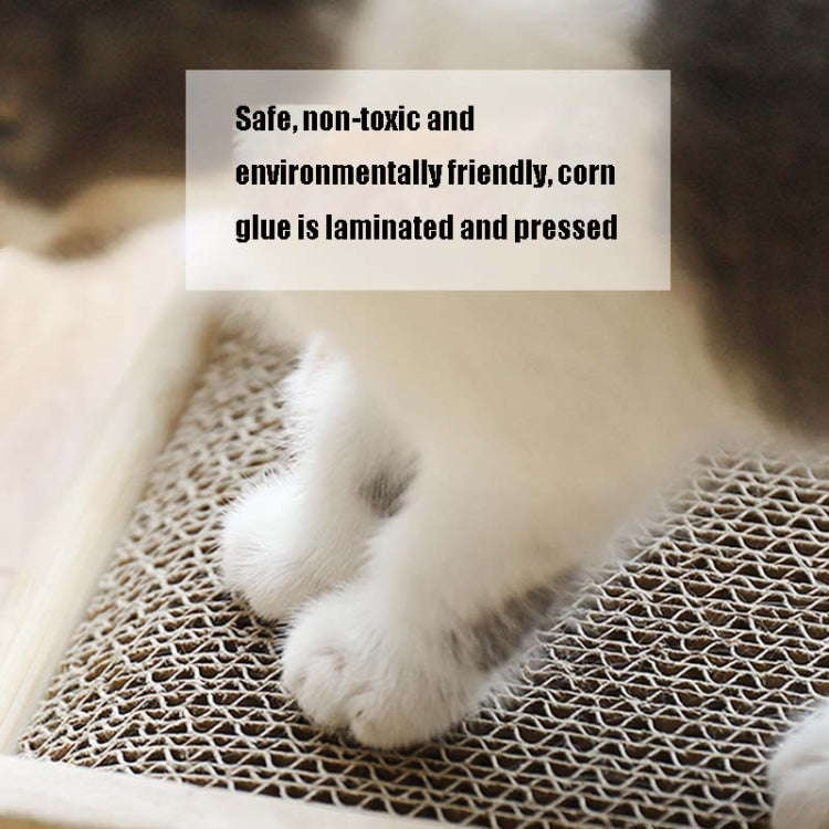 Solid Wood Vertical Cat Claw Board Corrugated Sofa Anti-Scratch Cat Toy(Primary Color)