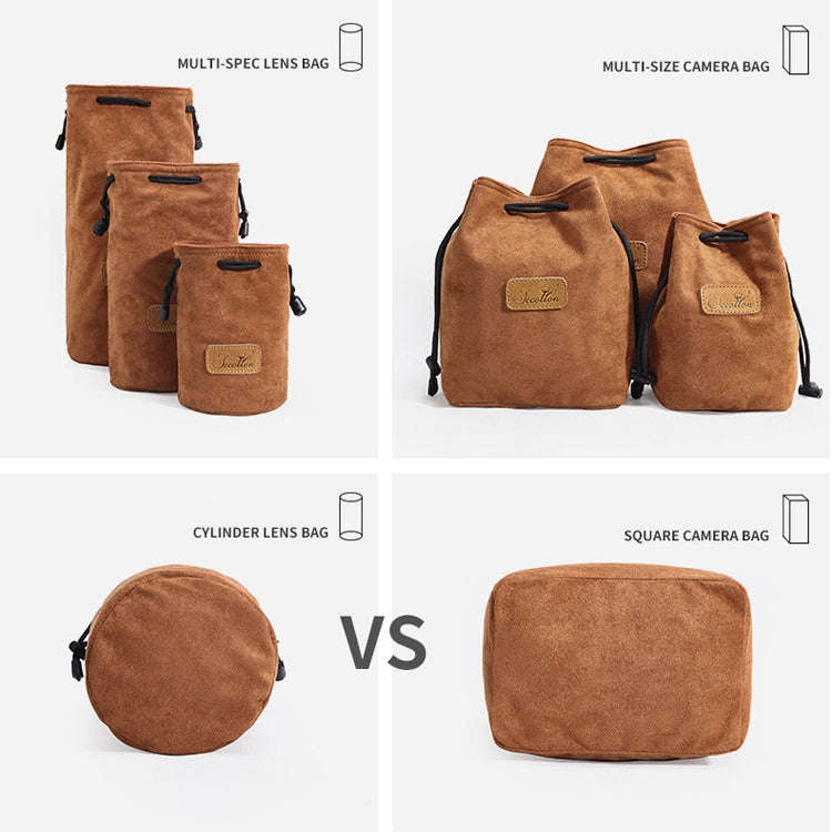 S.C.COTTON Liner Shockproof Digital Protection Portable SLR Lens Bag Micro Single Camera Bag Roun...