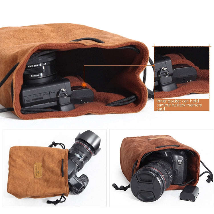 S.C.COTTON Liner Shockproof Digital Protection Portable SLR Lens Bag Micro Single Camera Bag Roun...