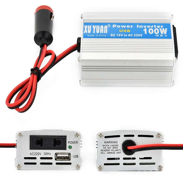 XUYUAN 100W Car Inverter Car Notebook Power Supply with USB, Specification: 12V to 220V