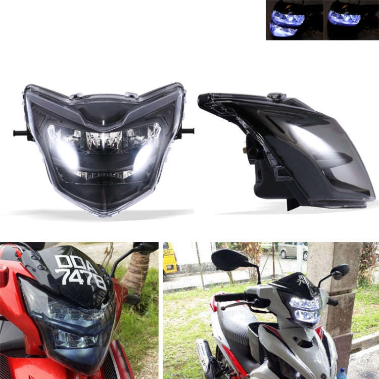 Motorcycle LED Retro Headlights LED Far Near Beam Lights For Yamaha LC135 V2-V6(Smoked Glass)