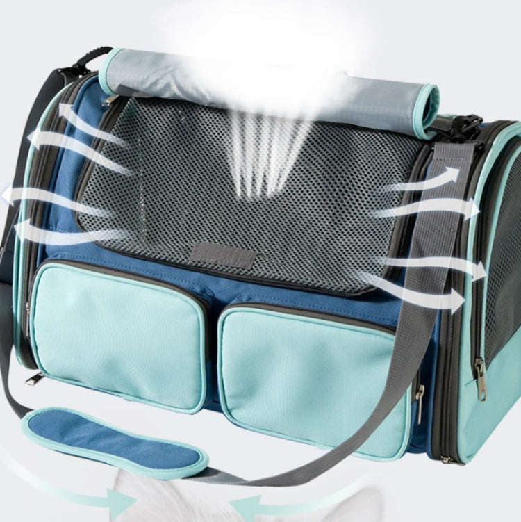LDLC QS-062 Pet Breathable One-Shoulder Outing Carrying Bag For Medium & Large Cats(Gray)