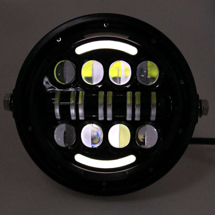 7 Inch Motorcycle Retro Modified Headlights Day Trip LED Far Near Beam Lights  For Wrangler / Harley