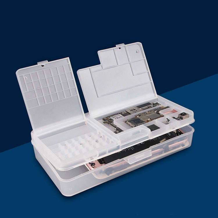 2 PCS Double-Layer Clamshell Mobile Phone Repair Parts Turnover Box Mobile Phone Disassembly  Scr...