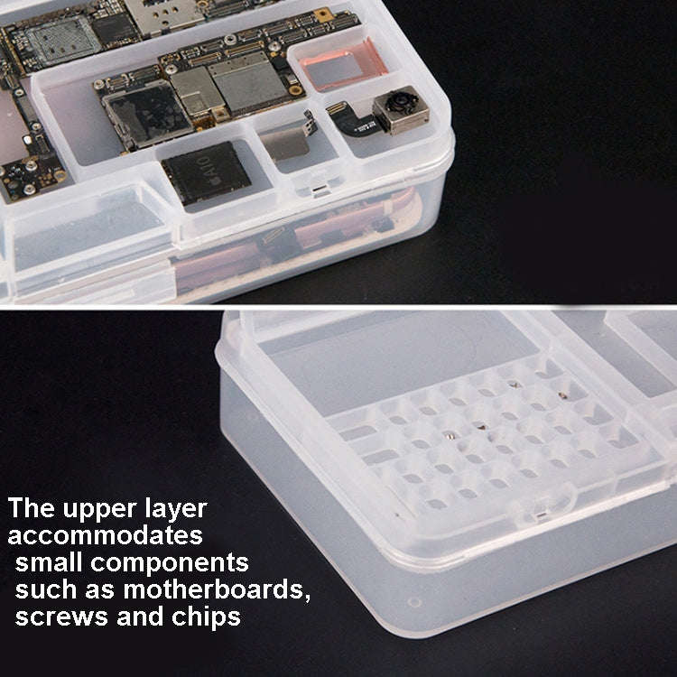 2 PCS Double-Layer Clamshell Mobile Phone Repair Parts Turnover Box Mobile Phone Disassembly  Scr...