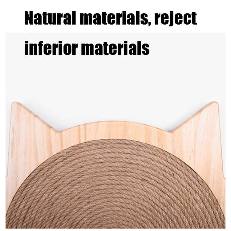 Handmade Sisal Solid Wood Durable Cat Grinding Claw Board Toy, Size: 34x31.5cm(Wood Color)