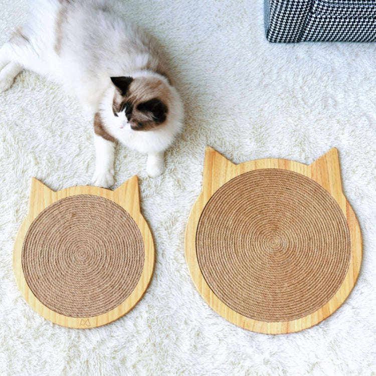 Handmade Sisal Solid Wood Durable Cat Grinding Claw Board Toy, Size: 34x31.5cm(Wood Color)