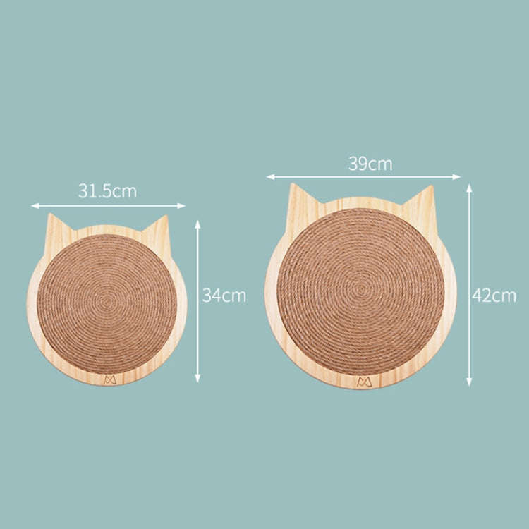 Handmade Sisal Solid Wood Durable Cat Grinding Claw Board Toy, Size: 34x31.5cm(Wood Color)
