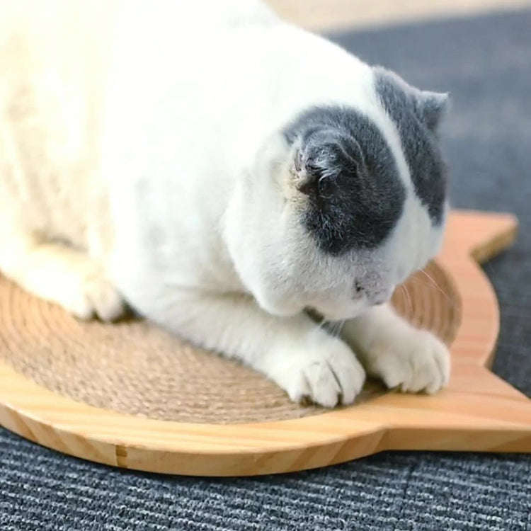 Handmade Sisal Solid Wood Durable Cat Grinding Claw Board Toy, Size: 34x31.5cm(Wood Color)