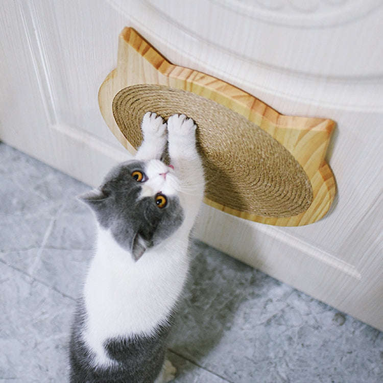 Handmade Sisal Solid Wood Durable Cat Grinding Claw Board Toy, Size: 34x31.5cm(Wood Color)
