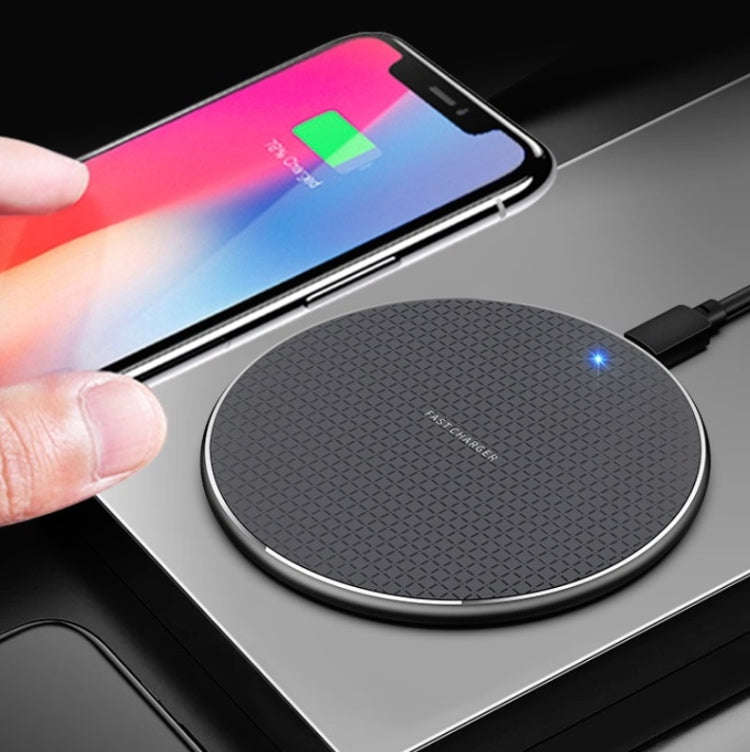 2pcs K8 10W Universal Aluminum Alloy Mobile Phone Wireless Charger, Specification:with 1m Cable(B...