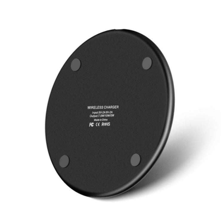 K8 10W Universal Aluminum Alloy Mobile Phone Wireless Charger, Specification:with 50cm Cable(Black)