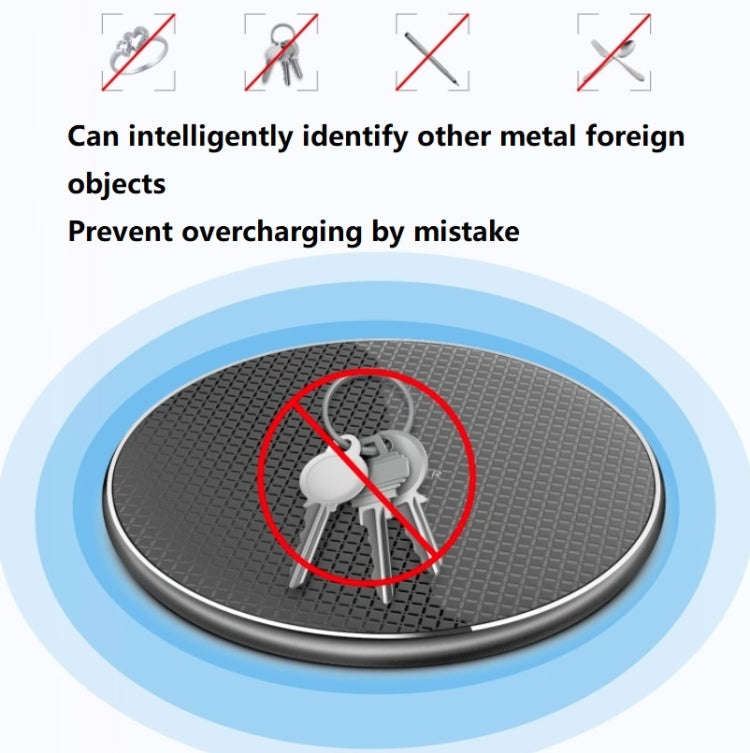 K8 10W Universal Aluminum Alloy Mobile Phone Wireless Charger, Specification:with 50cm Cable(Black)