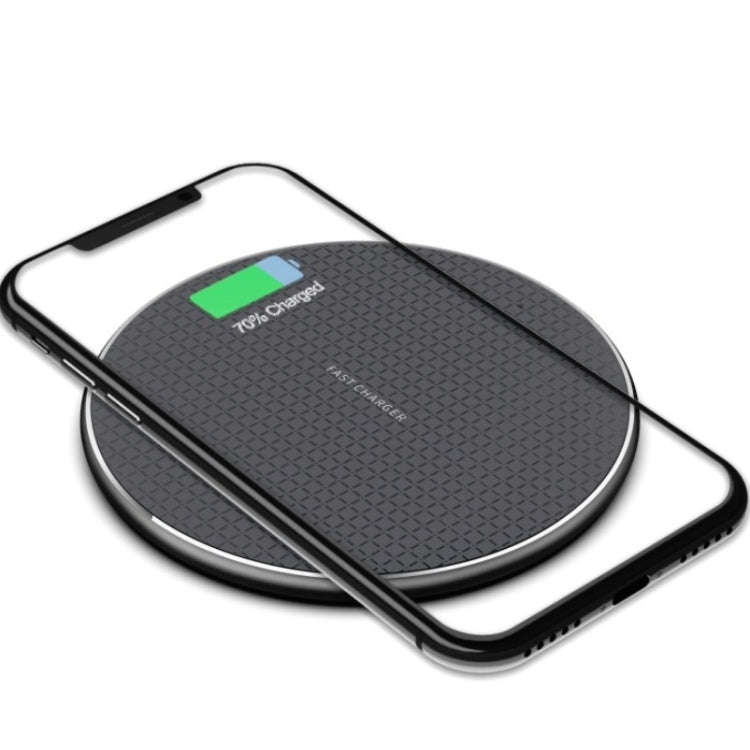 K8 10W Universal Aluminum Alloy Mobile Phone Wireless Charger, Specification:with 50cm Cable(Black)