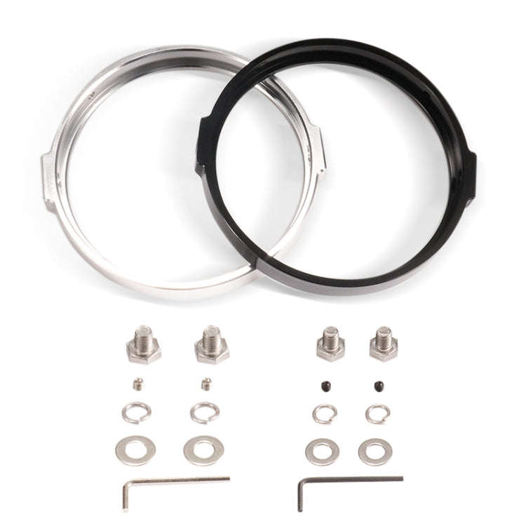 5.75 Inch Round Retro Headlight Ring Motorcycle Headlight Modification Parts(Silver)