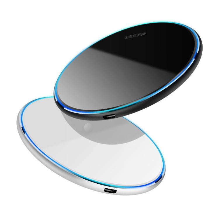 X8 15W QI Round Acrylic Mirror Wireless Charger(Silver)